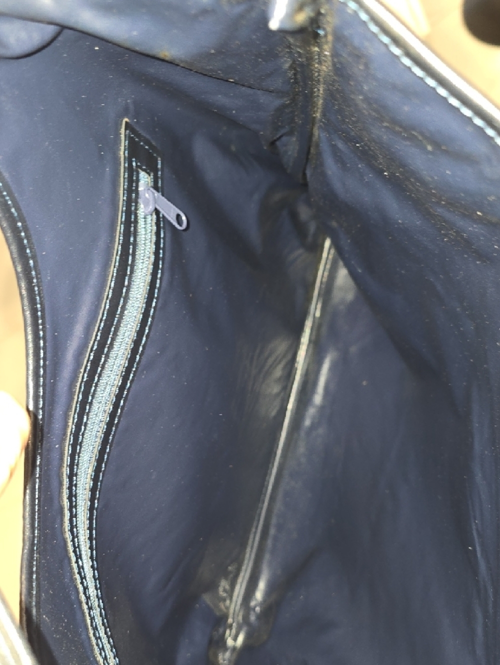 Celine Navy Blue Tote with Leather Trim and AMAZING CONDITION - Picture 7 of 11